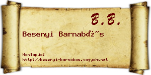 Besenyi Barnabás névjegykártya